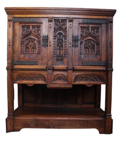 English Oak Carved Cabinet c.1900