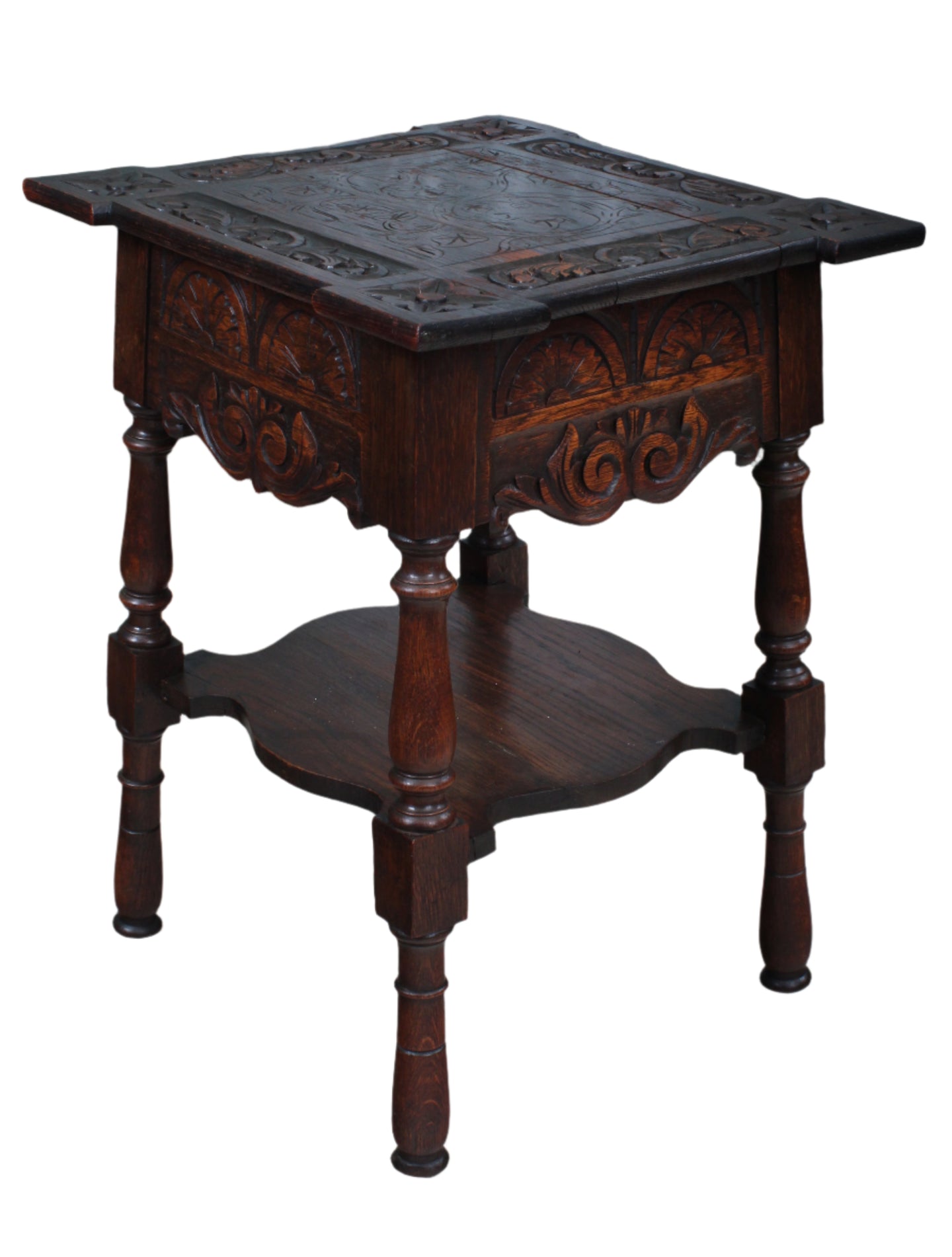 French Carved Oak Occasional Table c.1880