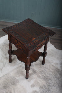 French Carved Oak Occasional Table c.1880