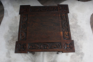French Carved Oak Occasional Table c.1880