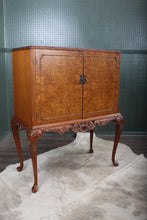 Load image into Gallery viewer, English Burl Walnut Cocktail Cabinet c.1930
