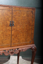 Load image into Gallery viewer, English Burl Walnut Cocktail Cabinet c.1930