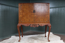 Load image into Gallery viewer, English Burl Walnut Cocktail Cabinet c.1930