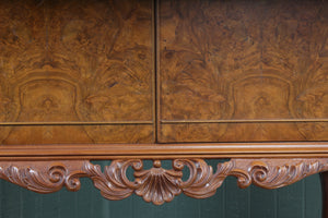 English Burl Walnut Cocktail Cabinet c.1930