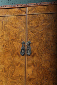 English Burl Walnut Cocktail Cabinet c.1930