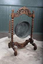Load image into Gallery viewer, Impressive English Carved Oak Gong and Mallet c.1900
