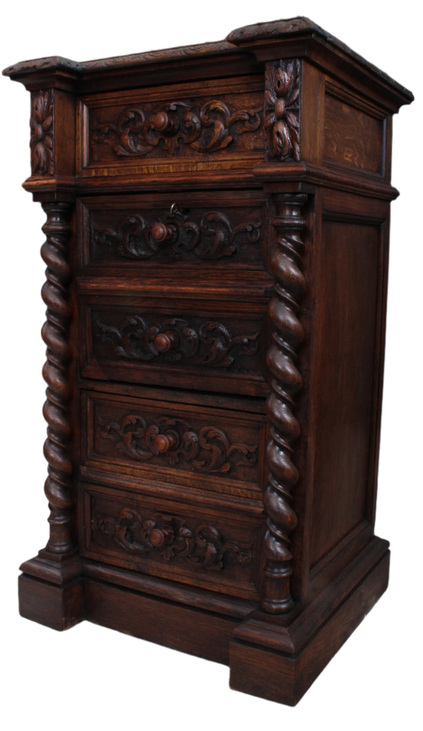 Carved Oak French Chevet c.1880