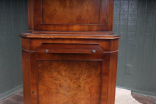 Load image into Gallery viewer, English Burl Walnut Corner Cocktail Cabinet c.1960