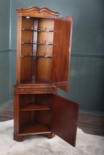 Load image into Gallery viewer, English Burl Walnut Corner Cocktail Cabinet c.1960
