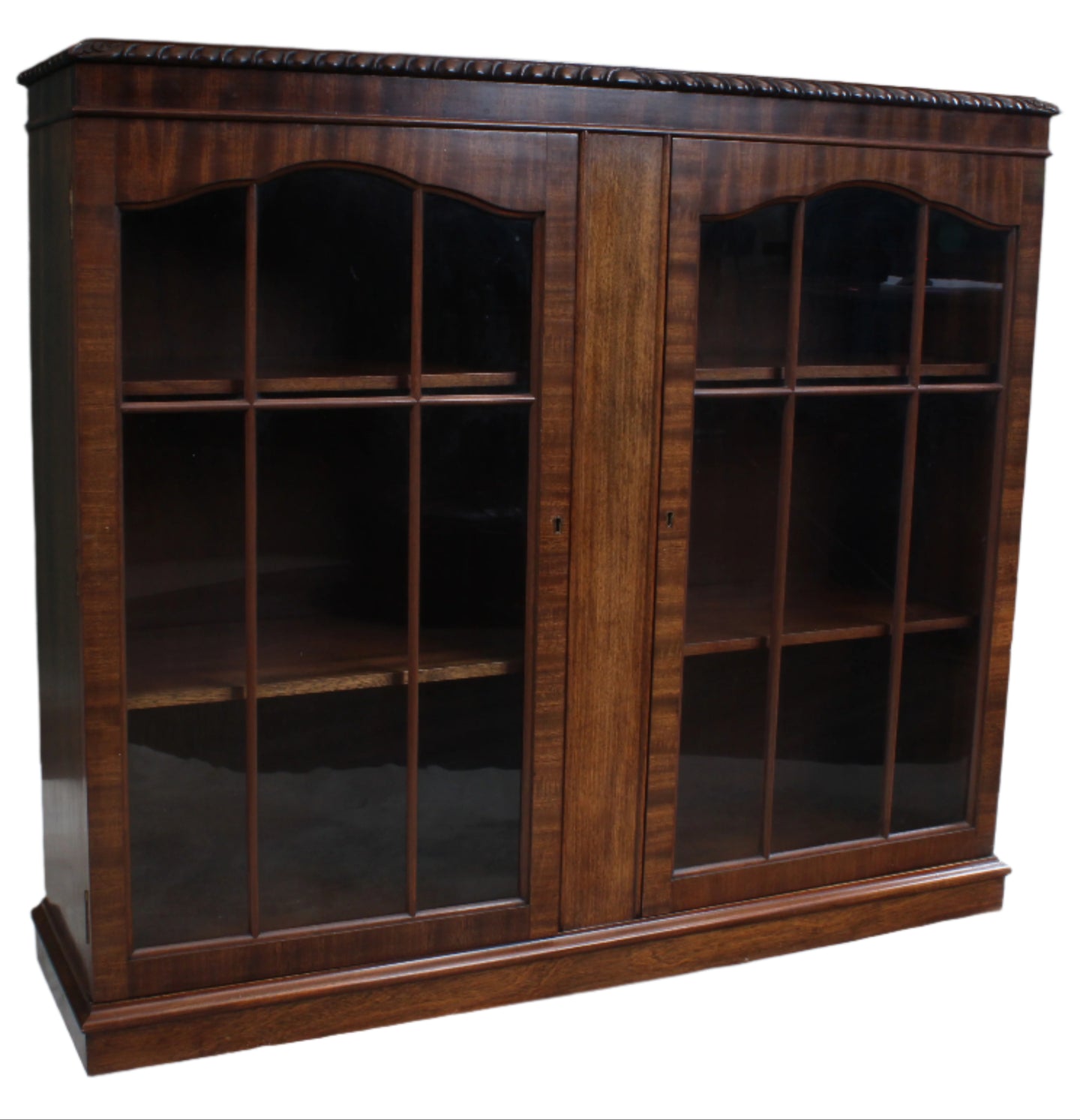 English Solid Mahogany Bookcase c.1900