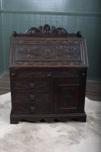 Load image into Gallery viewer, English Carved Oak Fall Front Desk c.1880
