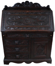 Load image into Gallery viewer, English Carved Oak Fall Front Desk c.1880