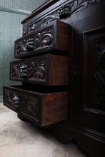 Load image into Gallery viewer, English Carved Oak Fall Front Desk c.1880