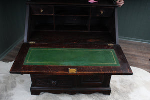English Carved Oak Fall Front Desk c.1880
