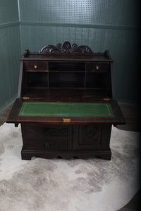 English Carved Oak Fall Front Desk c.1880