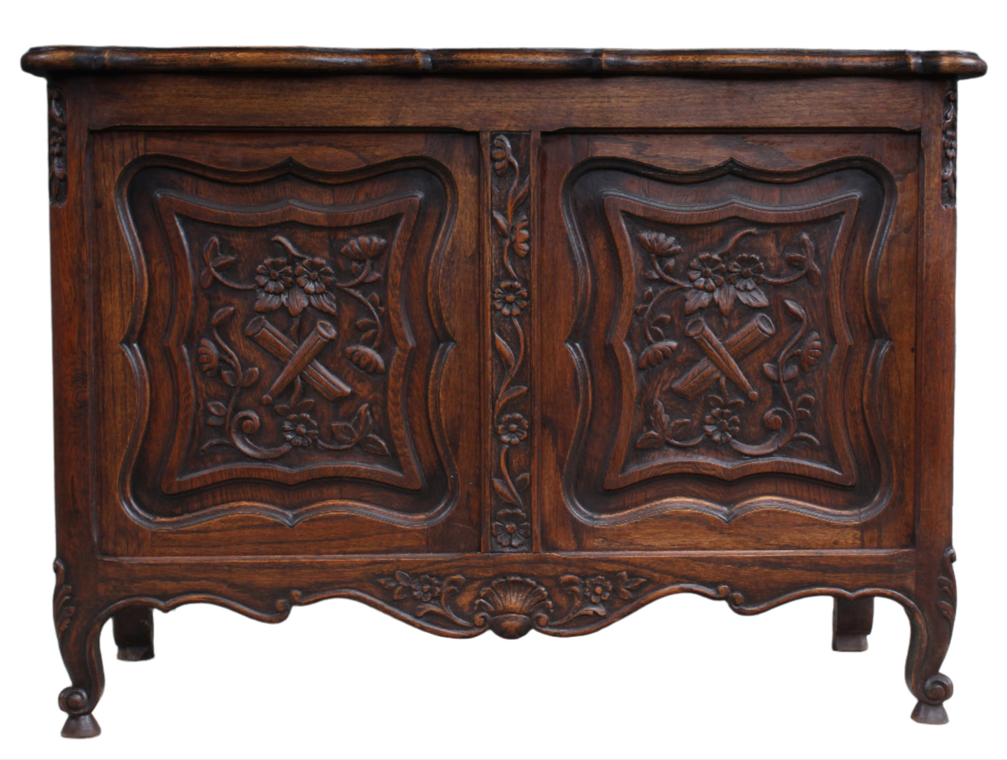 French Carved Oak Bedding Box c.1900