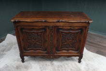 Load image into Gallery viewer, French Carved Oak Bedding Box c.1900