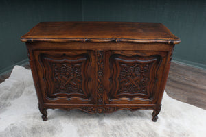 French Carved Oak Bedding Box c.1900