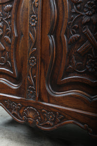 French Carved Oak Bedding Box c.1900
