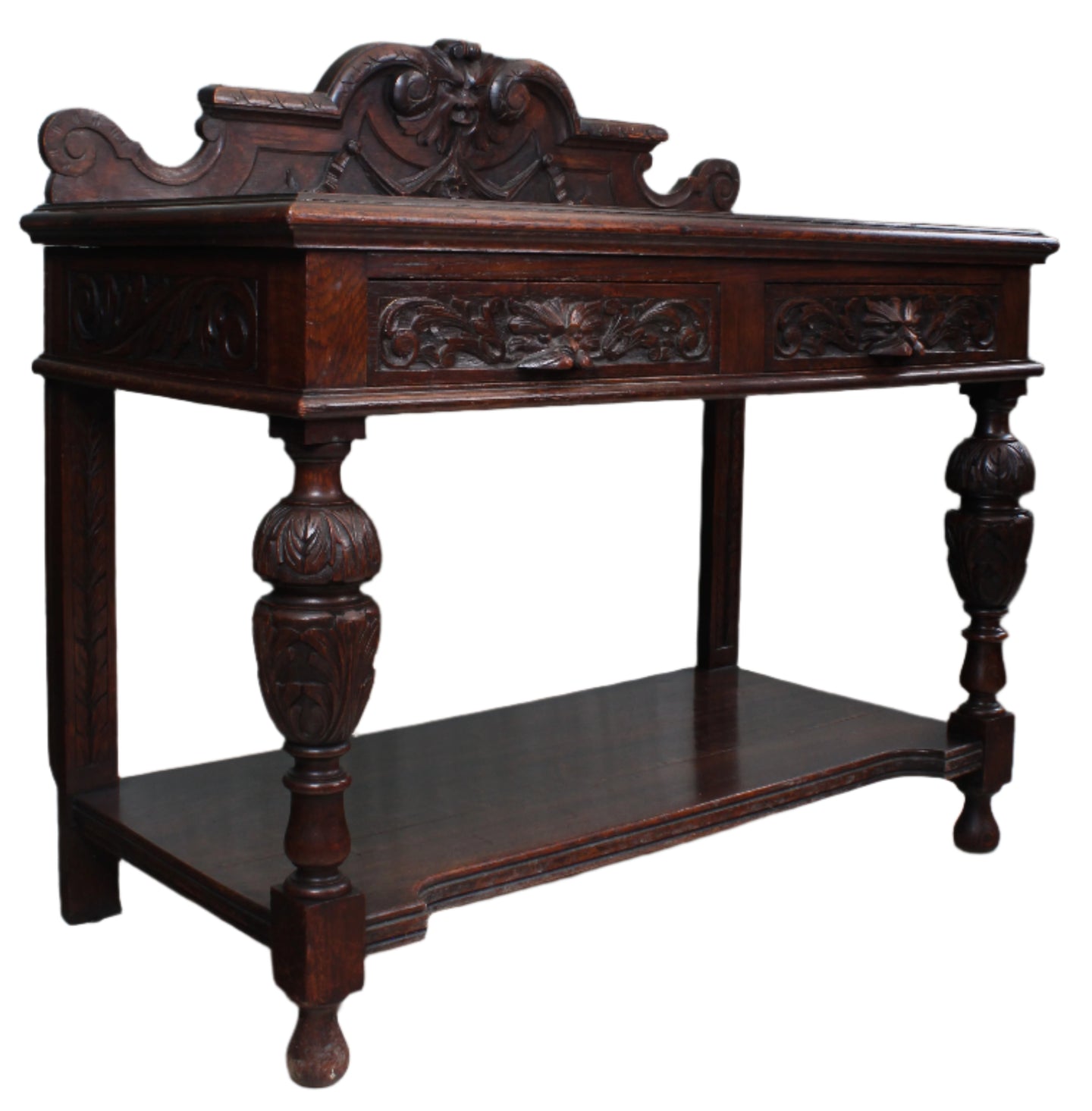 French Oak Carved Side Table c.1900