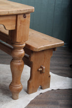 Load image into Gallery viewer, English Pine Table &amp; Pair of Benches