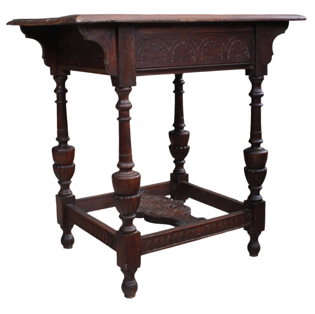 Carved European Oak Occasional Table c.1900