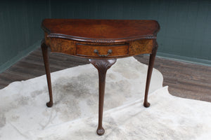English Burl Walnut Side Table c.1940
