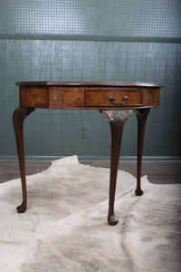 English Burl Walnut Side Table c.1940