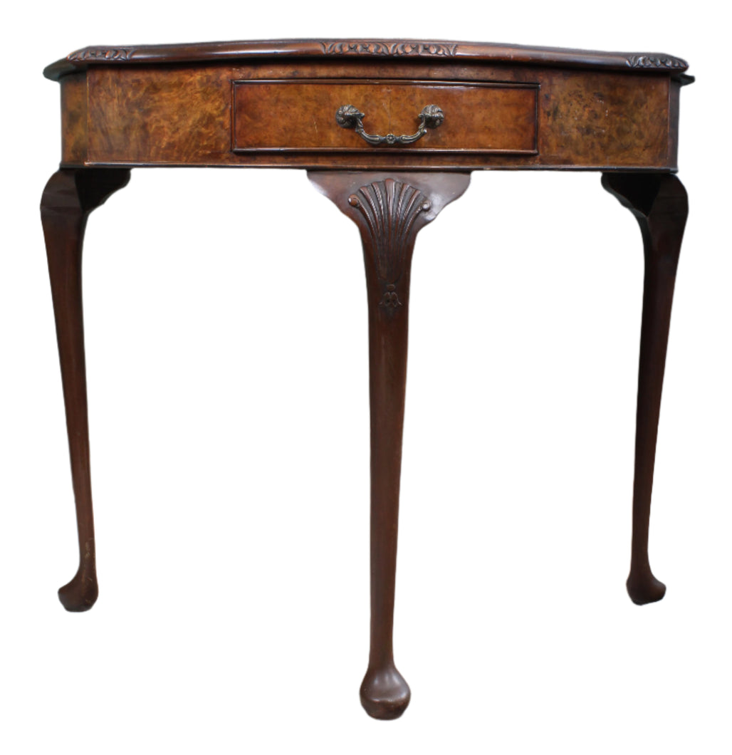 English Burl Walnut Side Table c.1940
