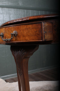 English Burl Walnut Side Table c.1940
