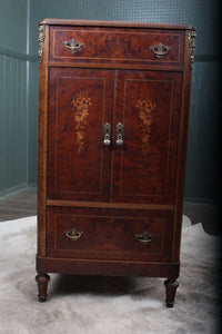 English Burl Cocktail Cabinet