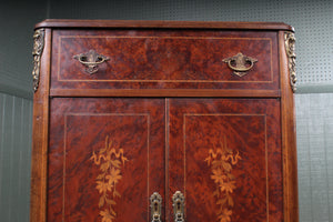 English Burl Cocktail Cabinet