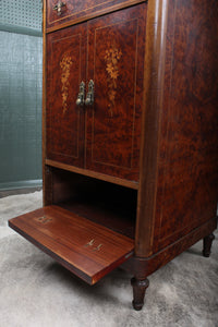 English Burl Cocktail Cabinet