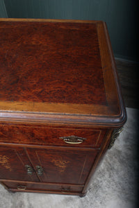 English Burl Cocktail Cabinet