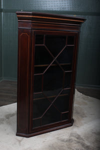 English Mahogany Hanging Corner Cabinet c.1940