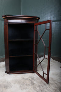 English Mahogany Hanging Corner Cabinet c.1940