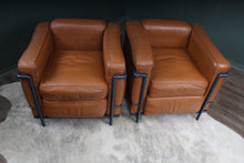 Load image into Gallery viewer, Pair Leather Chairs LC2 Le Corbusier for Cassina Style