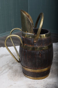 Oak and Brass Coal Hod c.1890