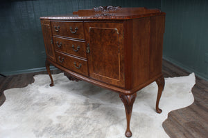 English Burl Walnut Sideboard c.1920