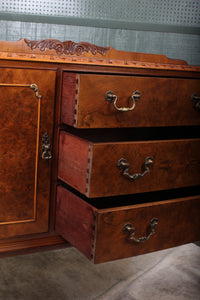 English Burl Walnut Sideboard c.1920