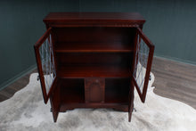 Load image into Gallery viewer, English Oak Leaded Glass Bookcase c.1950