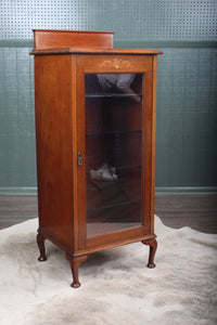 English Walnut Music Display Cabinet c.1900