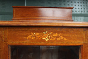 English Walnut Music Display Cabinet c.1900