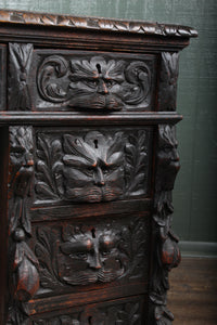 Heavily Carved English Oak Desk c.1890