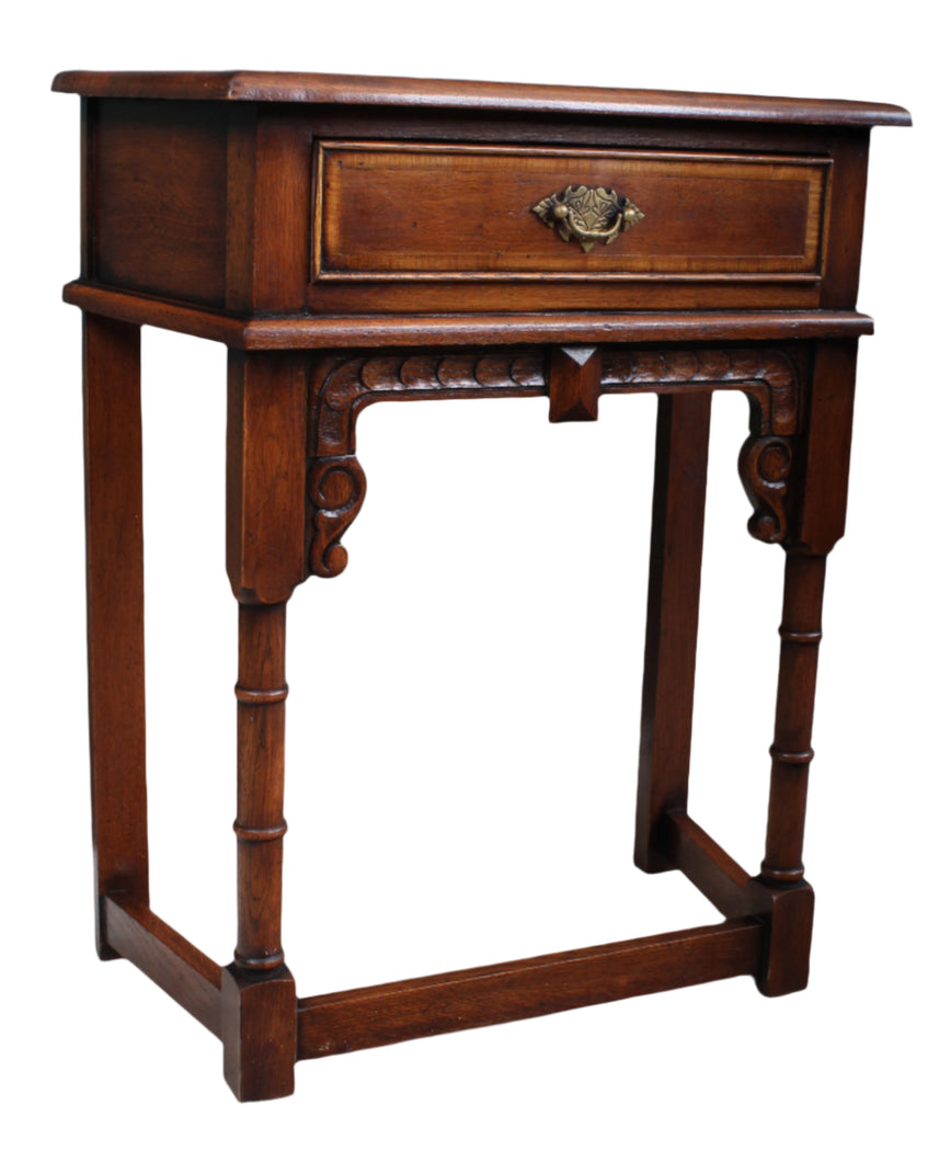 English Oak Single Drawered Side Table