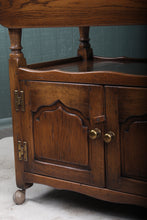Load image into Gallery viewer, English Solid Oak Dropleaf Tea Trolley