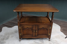 Load image into Gallery viewer, English Solid Oak Dropleaf Tea Trolley