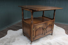 Load image into Gallery viewer, English Solid Oak Dropleaf Tea Trolley