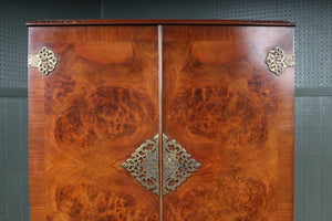 English Burl Walnut Cocktail Cabinet c.1930