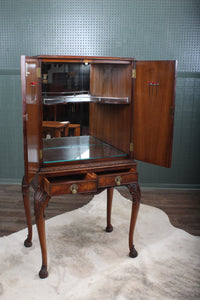 English Burl Walnut Cocktail Cabinet c.1930